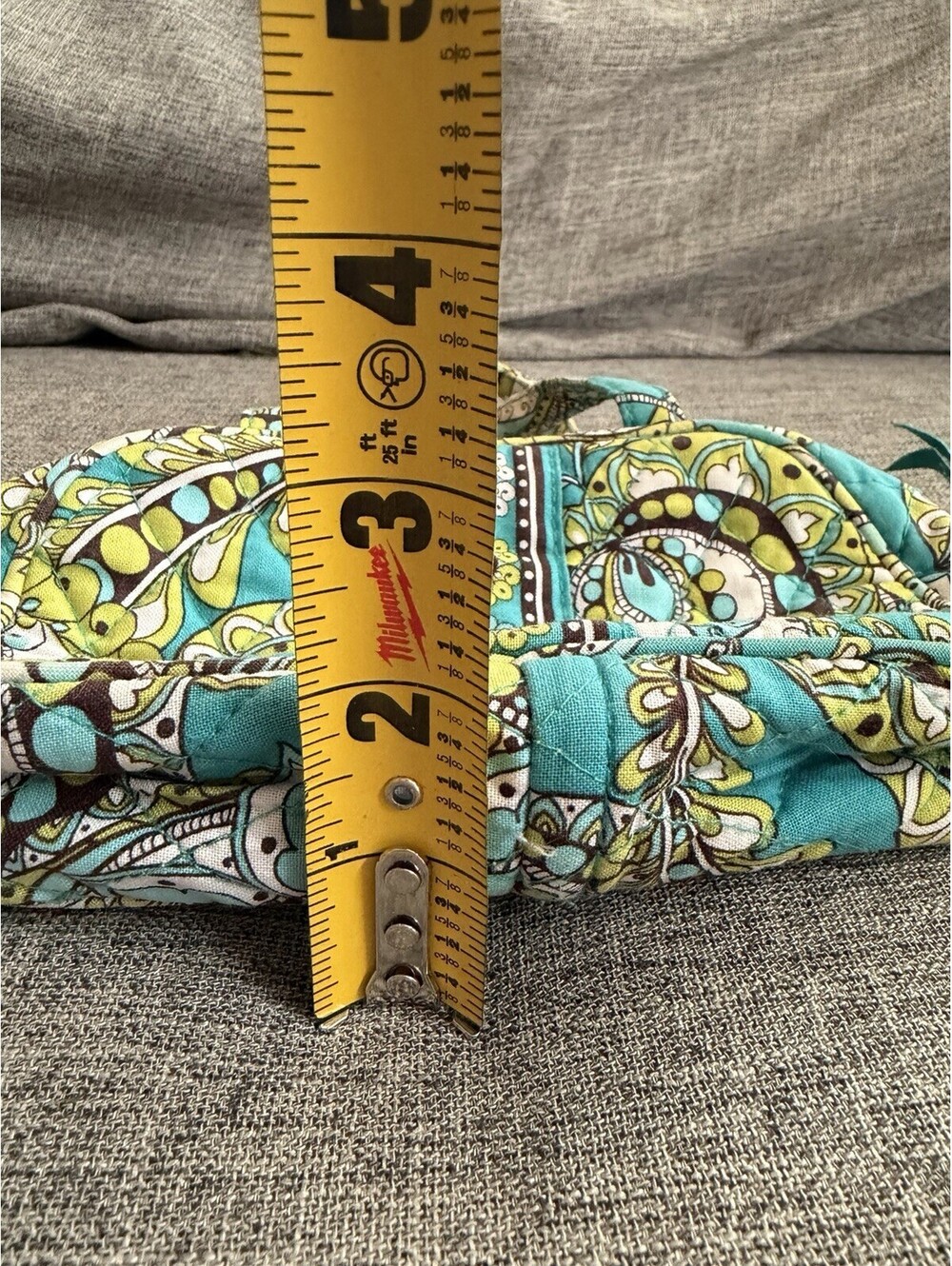 Vera Bradley Small Handbag In Peacock Paisley 8x4x2 Double Handle Zip Top - Picture 10 of 10